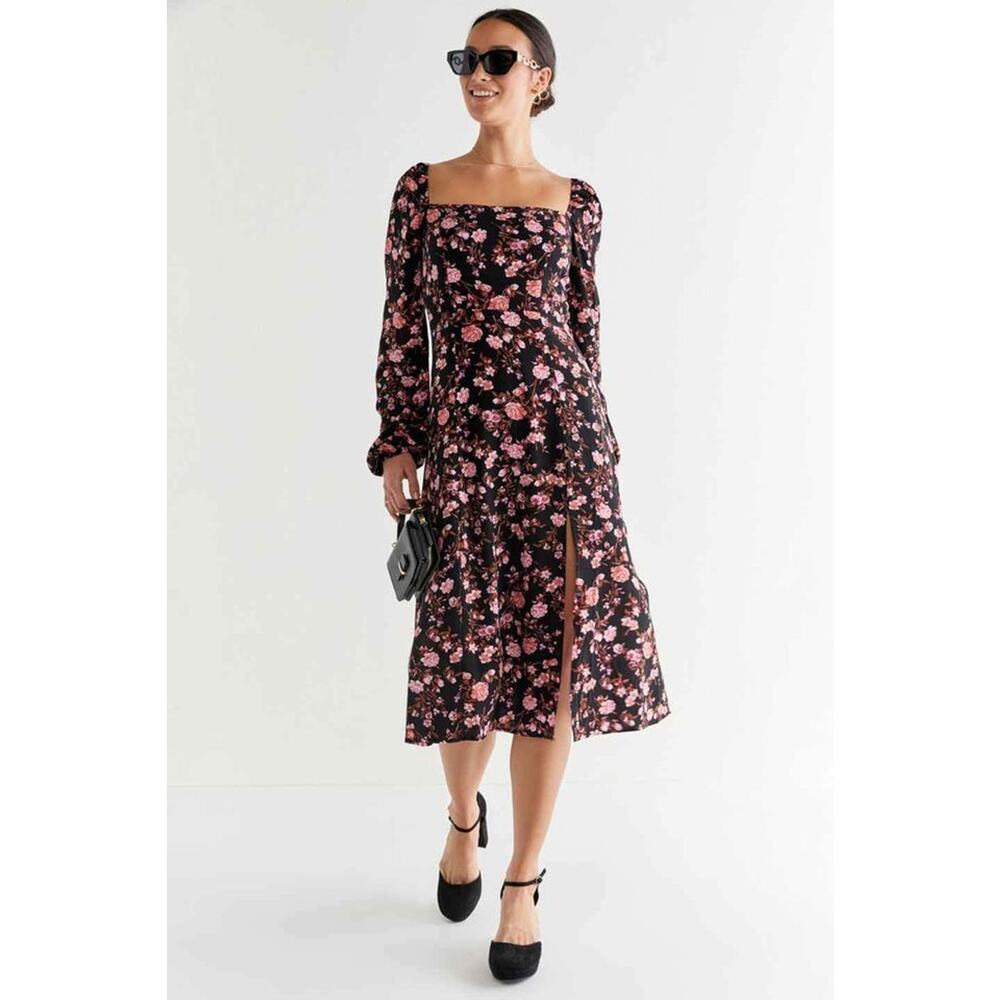 NWT Francesca's Floral Midi Dress Women's Size Small